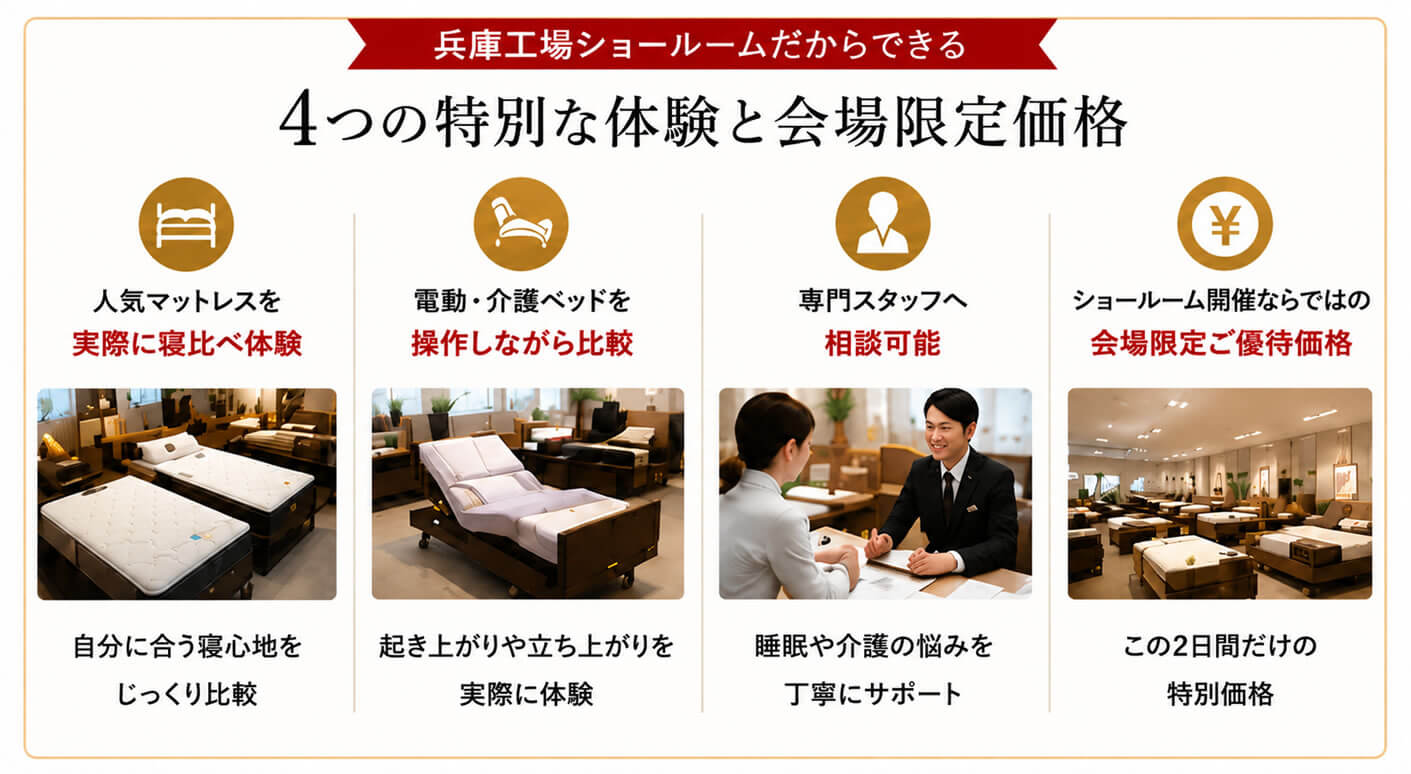 兵庫工場フランスベッド展示会フェア